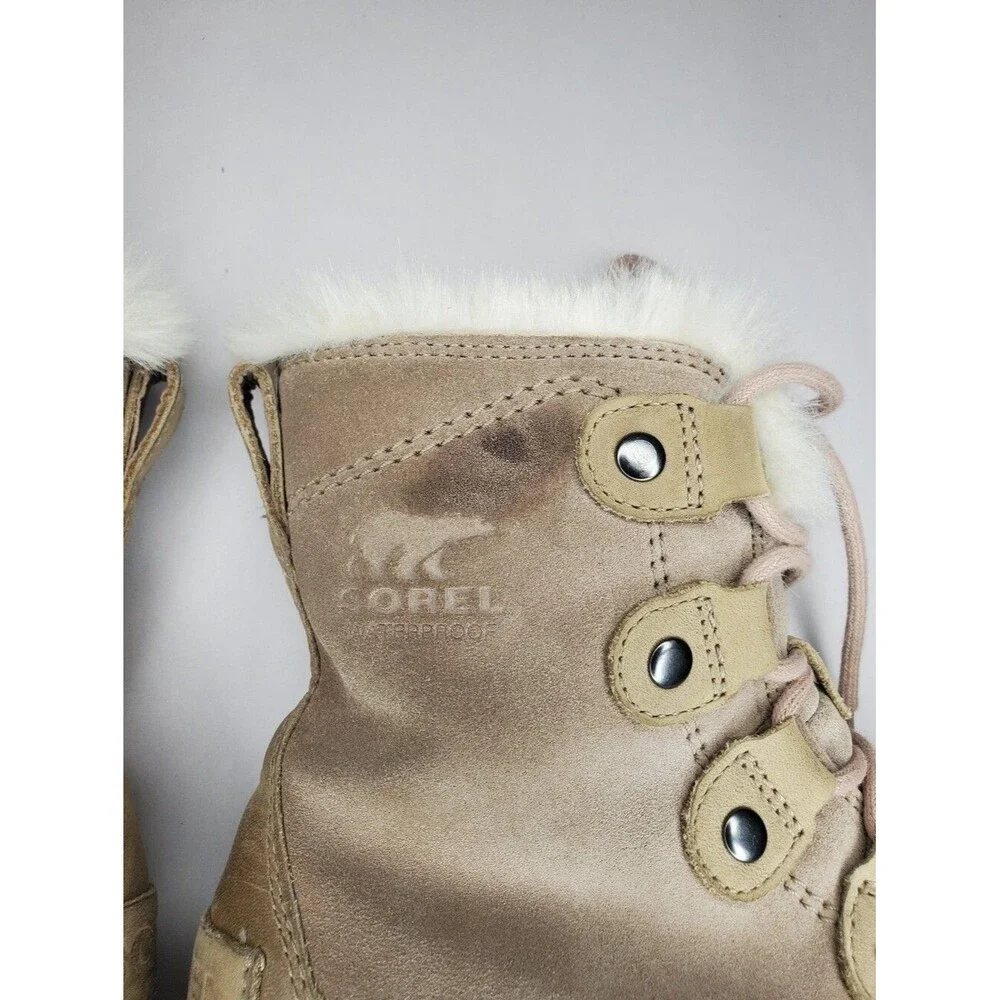 Sorel Women Explorer Joan Outdoor Fur Boots Shoes Size 6